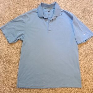Nike golf men's light blue polo short sleeve shirt